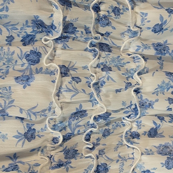 Trixxi Floral Dress Sundress a-line ruffled hemline Size Medium - Picture 3 of 6